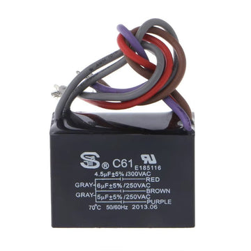 Condensateur De Ventilateur De Plafond Cbb61 4.5Uf + 5Uf + 6uf 5 Fils 250 Vca ECLATS DESTOCKAGE