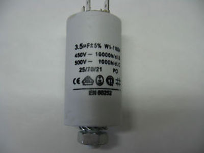 Condensateur demarrage moteur 3.5µf 3.5 mf µf uf micro farad 450v double cosse faston condo - ECLATS DESTOCKAGE