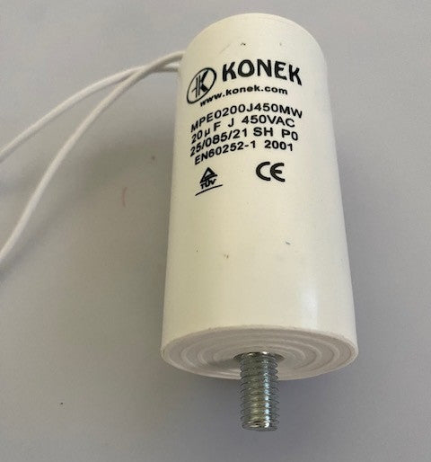 Condensateur Electrol avec fil 20µf 20 mf uf 450v BF58 - 9210019B5 (BRANDT) pour Lave linge 500v - ECLATS DESTOCKAGE