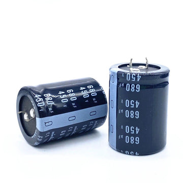 Condensateur électrolytique en aluminium 680µf 680 µf micro farad680mf  680UF 400V 450V 35x50mm ECLATS DESTOCKAGE