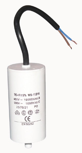 Condensateur permanent 16uf a fils demarrage moteur condo fil 16 mf micro farad 450v - ECLATS DESTOCKAGE