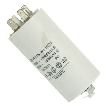 Condensateur permanent 25µf 25uf 25 mf micro farad faston 400v 450v 500v double cosse 6.3mm m8 - ECLATS DESTOCKAGE