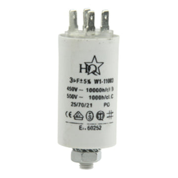 Condensateur permanent 3 µf uf 3µf mf micro farad 3uf 450v double cosses faston 6.3mm vis m8 - ECLATS DESTOCKAGE