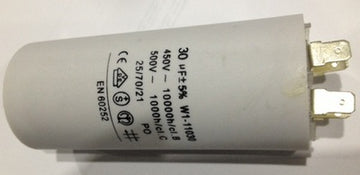 Condensateur permanent demarrage moteur double cosse 30µf 30 µf uf faston 6.3mm m8 - ECLATS DESTOCKAGE