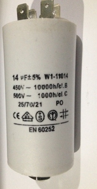 Condensateur permanent standard 14µf 14 mf µf micro farad 400v 450v ECLATS DESTOCKAGE