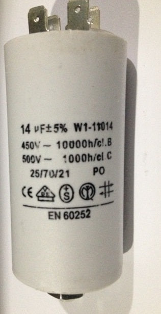 Condensateur standard 14µf permanent 14 mf µf micro farad 400v 450v à condo a double cosses - ECLATS DESTOCKAGE