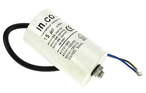 Condo fil 15µf 15 mf micro farad 450 v/ac condensateur de démarrage moteur connexion par fils - ECLATS DESTOCKAGE