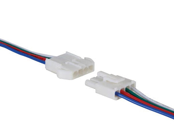 Connecteur 4 contacts male et femelle avec cable 50cm 24vcc 5a maxi cablage rvb led  lcon13 ECLATS DESTOCKAGE