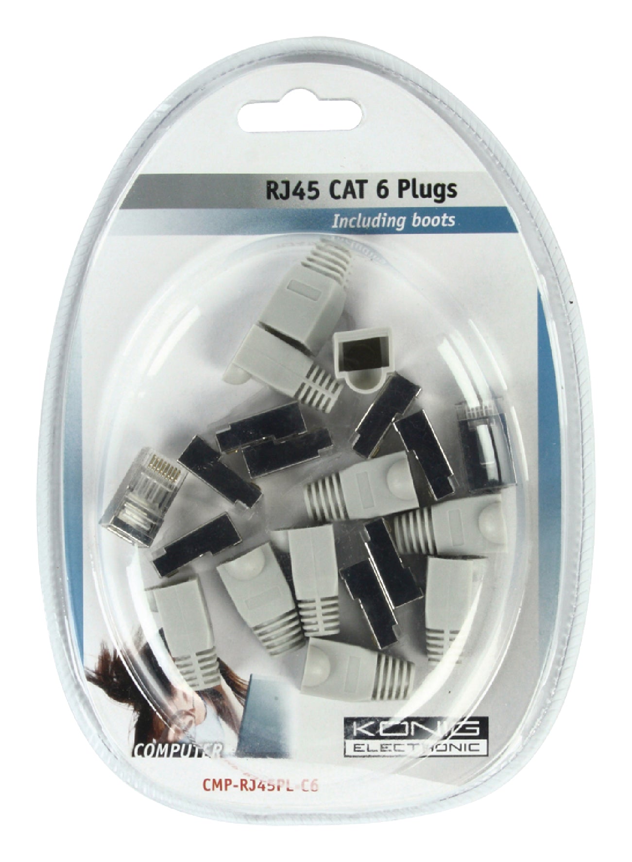 Connecteur RJ45 CAT6 male avec manchon (10 pieces) raccord informatique réseau lan ECLATS DESTOCKAGE