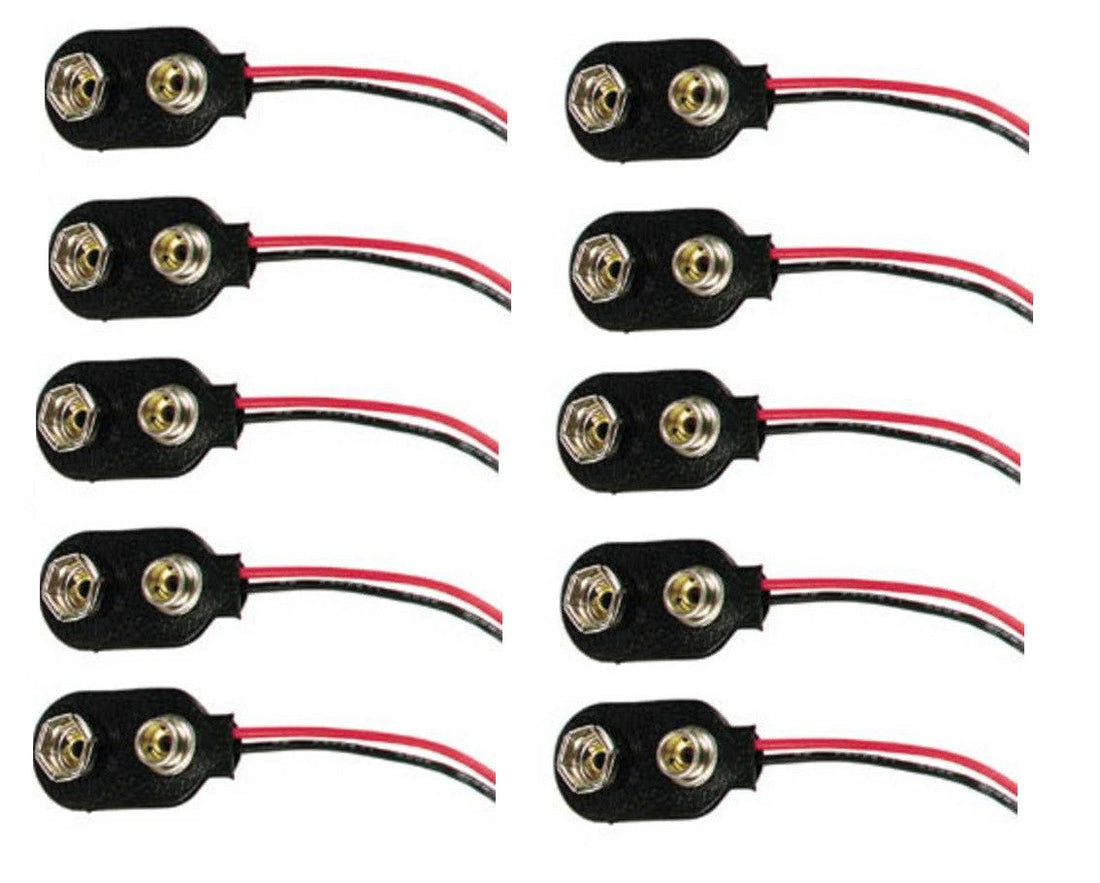 10 Contact a pression pour 1 pile 9v 6f22 (type i) batterie snap9v fils 15cm raccord connecteur ECLATS DESTOCKAGE