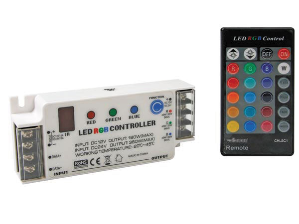 Controleur eclairage led rvb 4 sorties 3 boucles avec telecommande chlsc1 ECLATS DESTOCKAGE