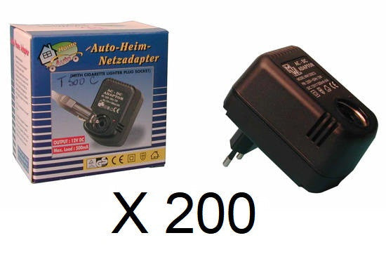 200 Convertisseurs 220v 230v 240v 12v 13.8v 0.5a prise allume cigare adaptateur alimentation transfo ECLATS DESTOCKAGE