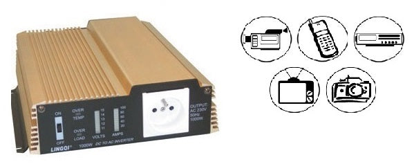 Convertisseur 24v 220v 1000w 230v 2000w 24vcc/220vca 240v alim - ECLATS DESTOCKAGE