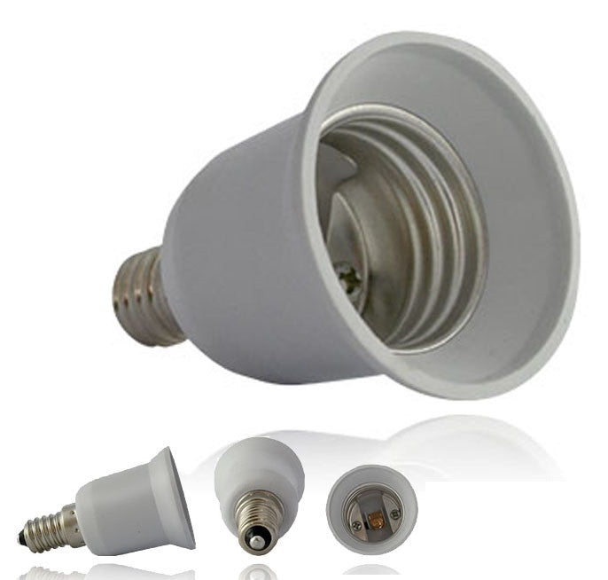Convertisseur adaptateur e14 a e27 lampe douille ampoule led adaptation culot 12v 24v 48v 220v ECLATS DESTOCKAGE