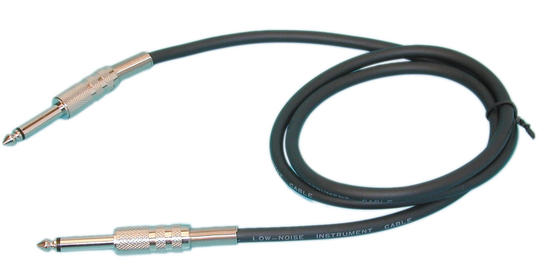 Cordon 1 m jack mâle 6.35 vers jack mâle 6.35 cordon patch 2x j6,3 mono m noir 1m ECLATS DESTOCKAGE