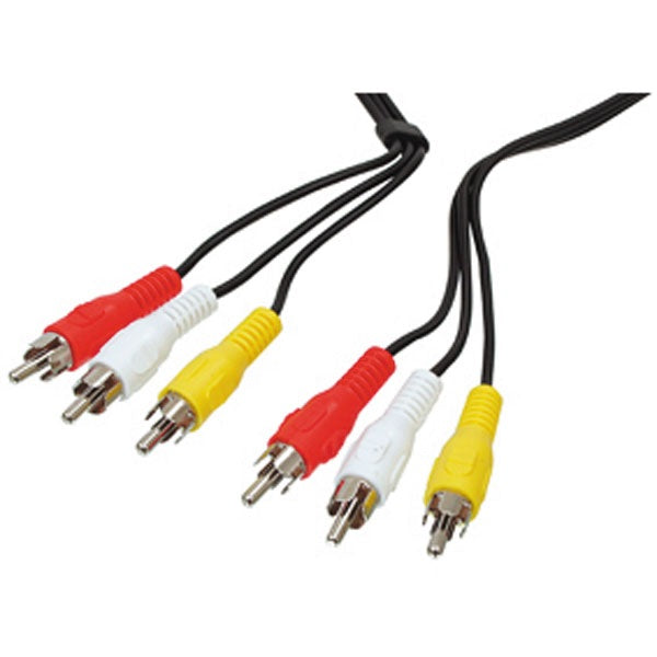 Cordon 1,2m audio video 4 rca mâle vers 4 rca mâle cable camera surveillance securite ECLATS DESTOCKAGE