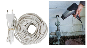 Cordon antigel pour le froid 2 x 6m12m cable chauffant gel tube thermostat electrique en option ECLATS DESTOCKAGE
