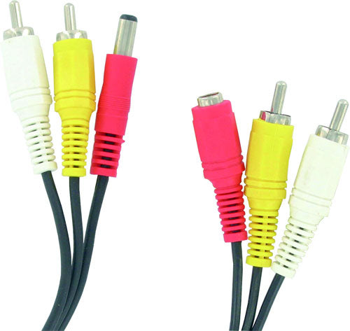 Cordon audio video 5m 2 rca mâle/2 rca mâle alim jack alim femelle vers jack alim cable camera ECLATS DESTOCKAGE