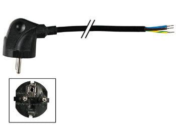Cordon electrique 3m 3x0.75mm2 mâle 10/16a net1b vers câble sans fiche secteur ECLATS DESTOCKAGE