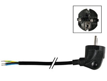 Cordon electrique 3m 3x0.75mm2 mâle 10/16a vers câble sans fiche secteur ECLATS DESTOCKAGE