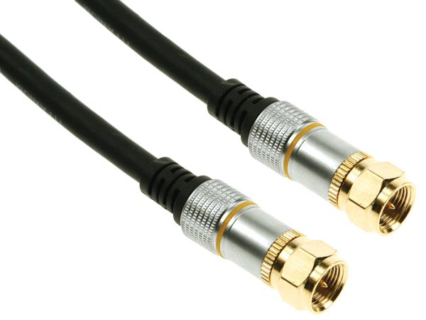 Cordon haute qualité ofc tv sat long 2.5m ferrite fiches doré type f male male  pac702t025 ECLATS DESTOCKAGE