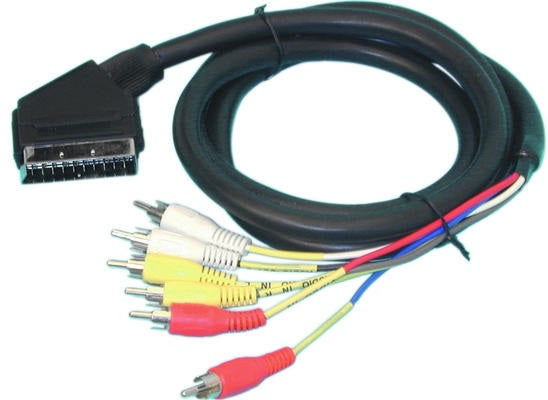 Cordon peritel mâle 1,5m vers 6 rca mâle cable connexion audio video ECLATS DESTOCKAGE