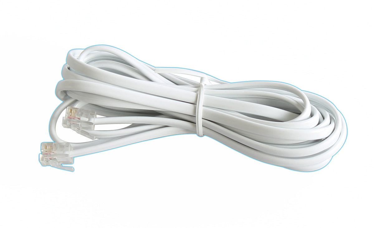 Cordon telephonique 3m blanc rj11 vers rj11 6p/4c fiche cable fil telephone ECLATS DESTOCKAGE