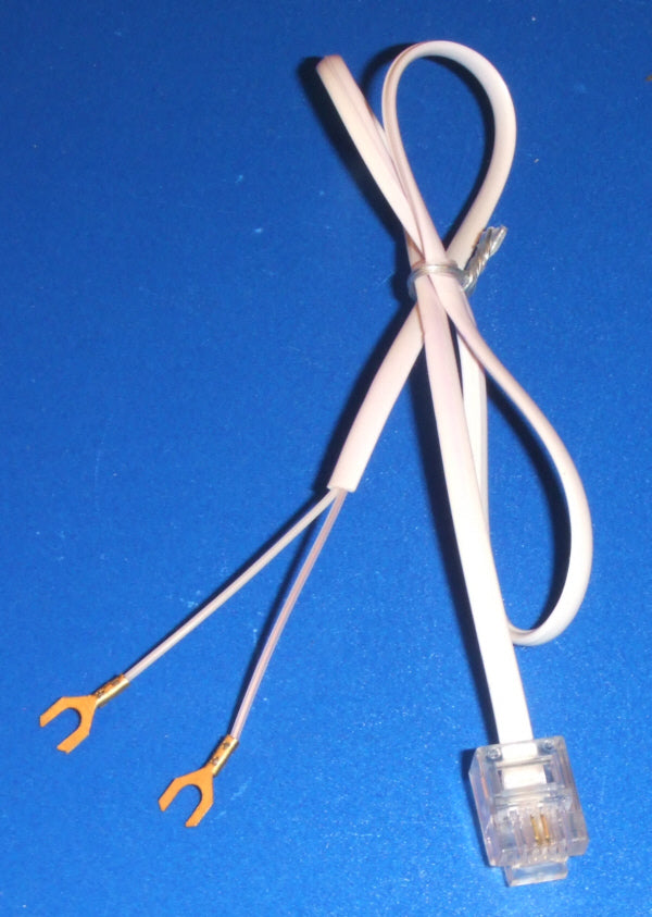 Cordon telephonique 40cm 1 fiche rj11 vers 2 fils cable fil téléphone avec cosse telephonie ECLATS DESTOCKAGE