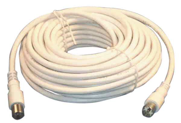 Cordon tv blanc en 10m avec adaptateur 9,5 television rallonge tv prolongateur tv ECLATS DESTOCKAGE