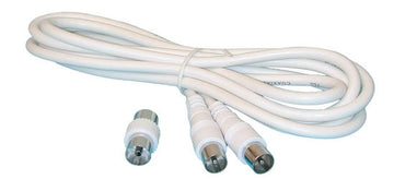 Cordon tv blanc en 2m avec adaptateur 9,5 television rallonge tv prolongateur tv ECLATS DESTOCKAGE