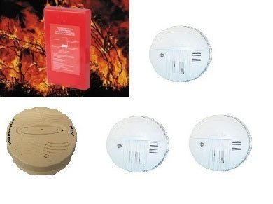 Couverture anti-feu + 3 détecteur de fumée en14604 + 1 détecteur de co ECLATS DESTOCKAGE