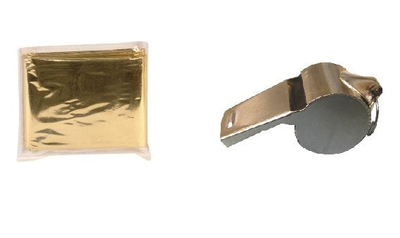 Couverture de survie protection froid chaleur humidite + 1 sifflet métal roulette bille police ECLATS DESTOCKAGE
