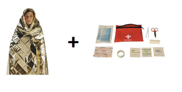 Couverture de survie protection froid chaleur humidite + kit de survie trousse premier secours ECLATS DESTOCKAGE