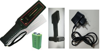 Détecteur de métaux 16 led + batterie rechargeable + chargeur + support ceinture detection fouille ECLATS DESTOCKAGE