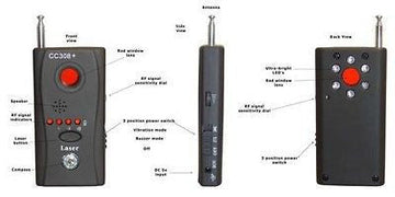 Detecteur espion micro camera ecoute 6 leds RF appareil de radio ECLATS DESTOCKAGE