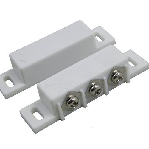 Detecteur ouverture magnetique contact nf NO saillie blanc adhesif ECLATS DESTOCKAGE