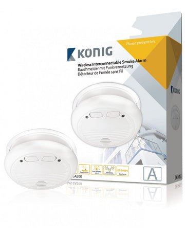 Detecteur sans fil en14604 + piles detection fumee incendie rf 433mhz alarme feu radio ECLATS DESTOCKAGE