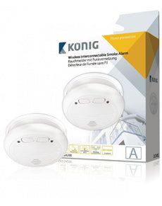 Detecteur sans fil en14604 + piles detection fumee incendie rf 433mhz alarme feu radio