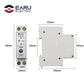 Disjoncteur monophasé phase neutre 10a wifi tuya interrupteur connecté EAWCBT minuterie 220v ECLATS DESTOCKAGE
