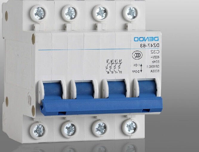 Disjoncteur tetrapolaire dz47-63-4p-32 32a 380v modulaire 3 ph n rail din courbe c ECLATS DESTOCKAGE