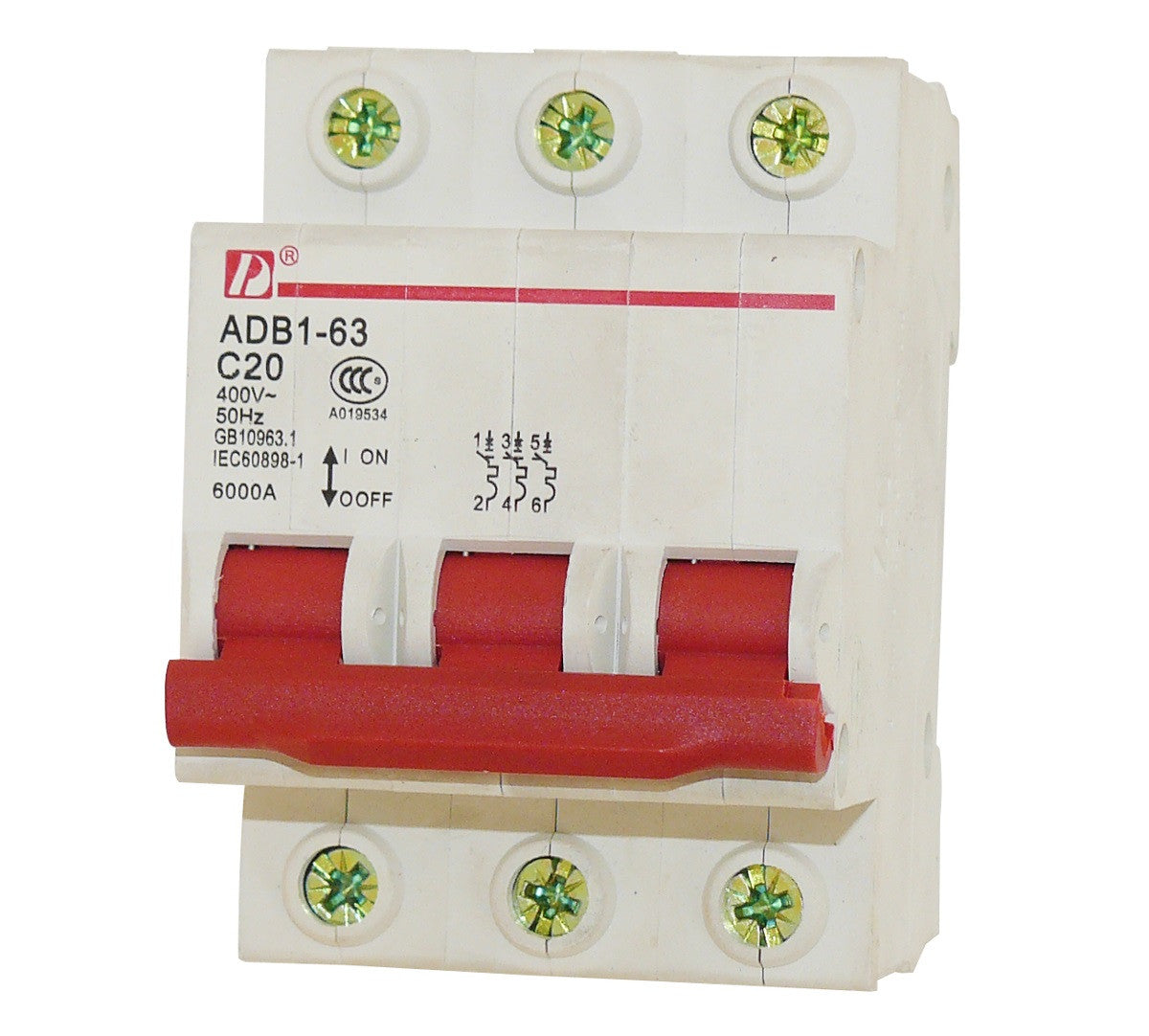 Disjoncteur tripolaire 20a 400v 3 ph 380v rail din c20 dz47-63-3p-20 modulaire courbe c ac adb1-63 ECLATS DESTOCKAGE