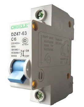 Disjoncteur unipolaire courbe C calibre 6A Pouvoir de coupure 4,5 kA selon en 60898 dz47-63 c6 ECLATS DESTOCKAGE