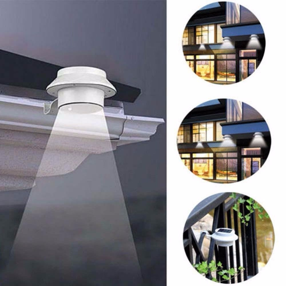 Eclairage 3 leds mur solaire lampe extérieur sécurité cloture cour jardin - ECLATS DESTOCKAGE