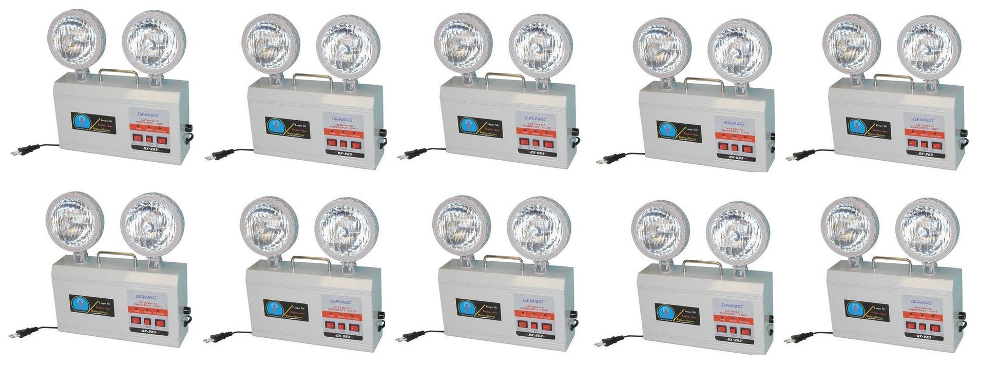 10 Eclairage automatique electrique de secours 2x4.5w dx 963 sans battterie rechargeable 6V4 ECLATS DESTOCKAGE