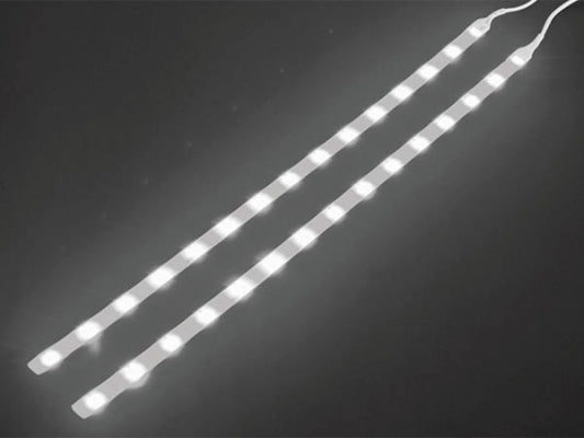 Eclairage double ruban autocollant 12v 2 x 40cm 2x15 leds 1.4w blanc chlsw1 bouton on/off lumiere ECLATS DESTOCKAGE