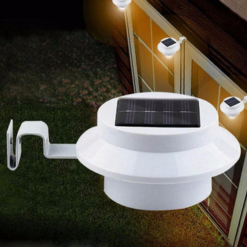 Eclairage extérieur 3 leds mur solaire sécurité cloture cour lampe jardin - ECLATS DESTOCKAGE