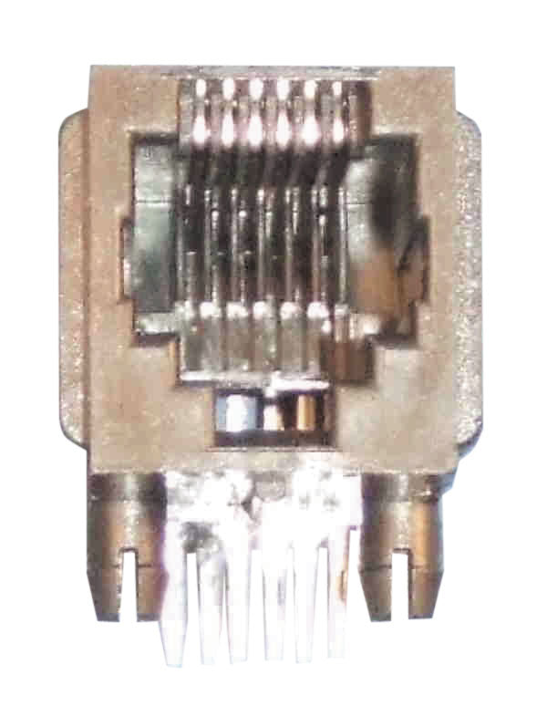 Embase modulaire rj12 femelle co6p6c pour circuit imprimé 6 plots 6 contacts ECLATS DESTOCKAGE