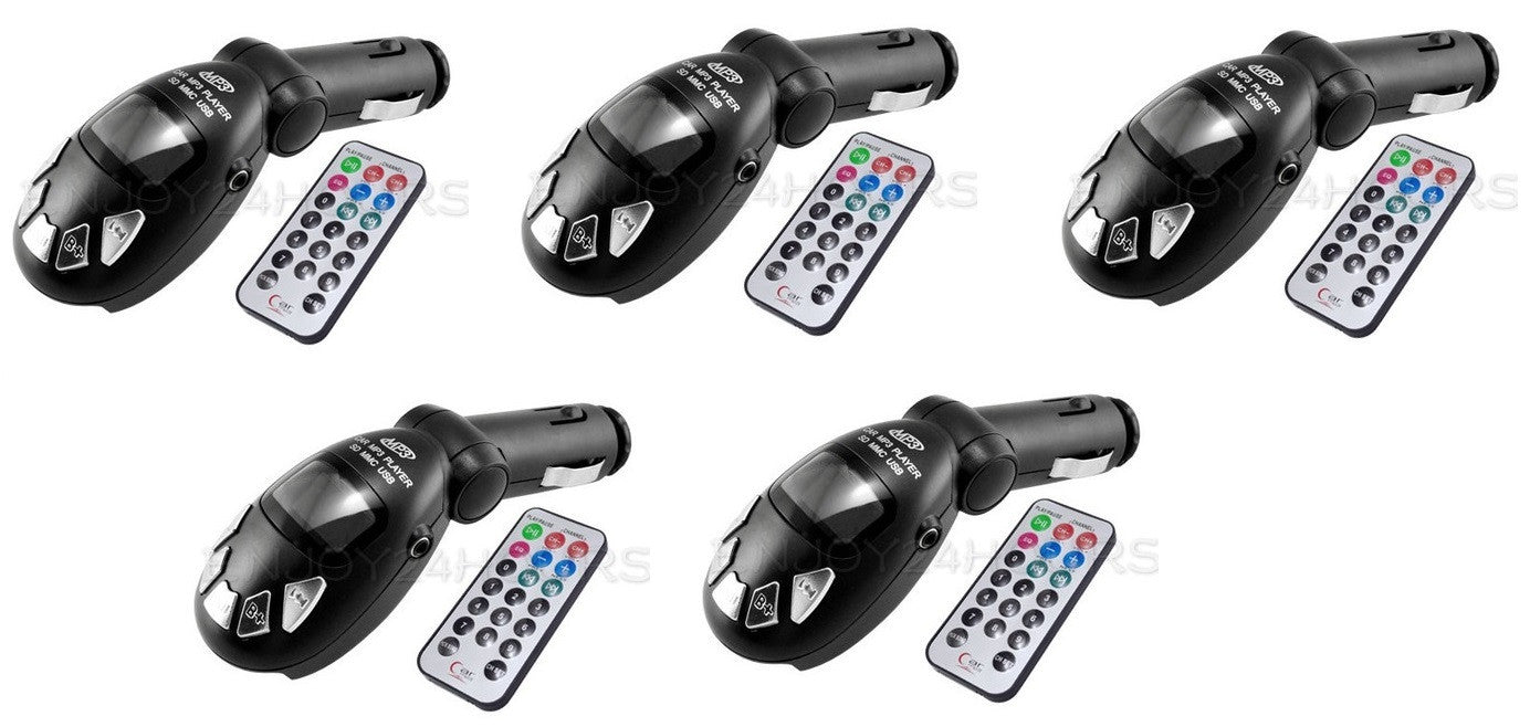 5 Emetteurs fm transmetteur sans fil radio mp3 voiture telecommande clef usb sd/mmc 9999 ECLATS DESTOCKAGE