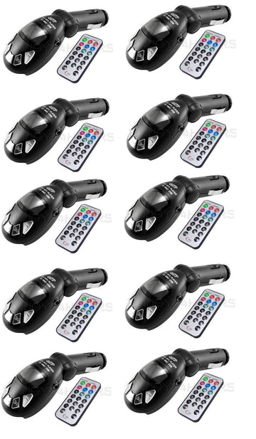 10 Emetteurs fm transmetteur sans fil radio mp3 voiture telecommande clef usb sd/mmc 9999 ECLATS DESTOCKAGE