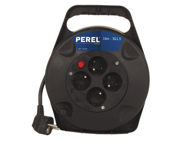 Enrouleur derouleur electrique 4 prises E10M avec fusible devidoir ecr10p cordon prolongateur cable 10m ECLATS DESTOCKAGE